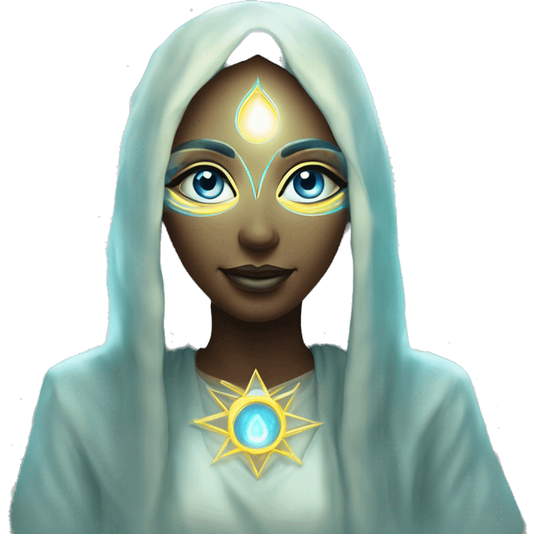 Pleiadian radiant glowing diva woman female third eye emoji