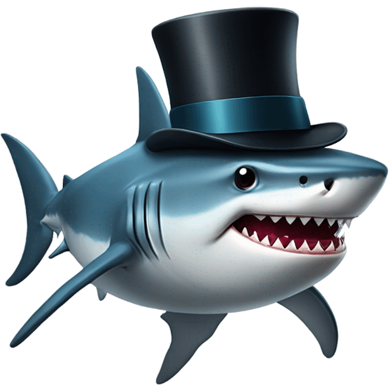 Shark wearing a top hat and bow tie  emoji