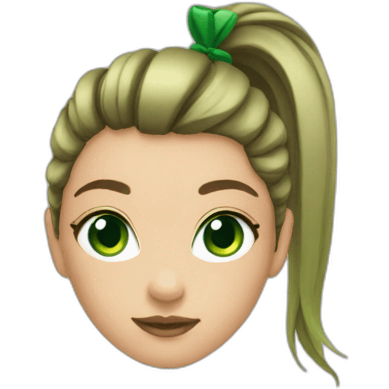 green eyes girl ponytail emoji