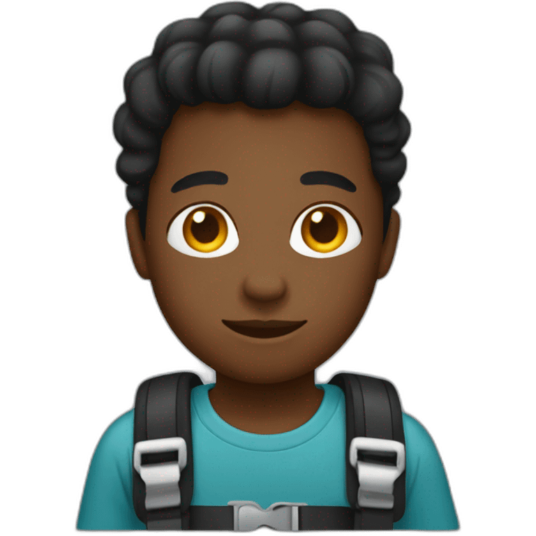 black kid wearing seatbelt emoji