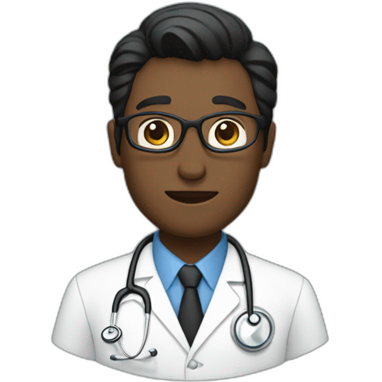 A doctor wearing a jacket black hier emoji