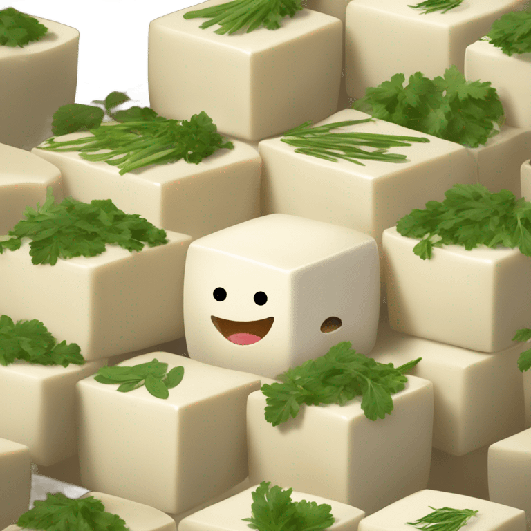 Tofu Cube with Garnish emoji