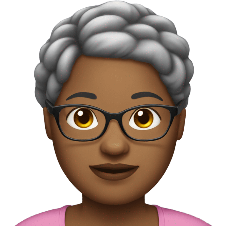 fat black woman no hair with glasses on  emoji