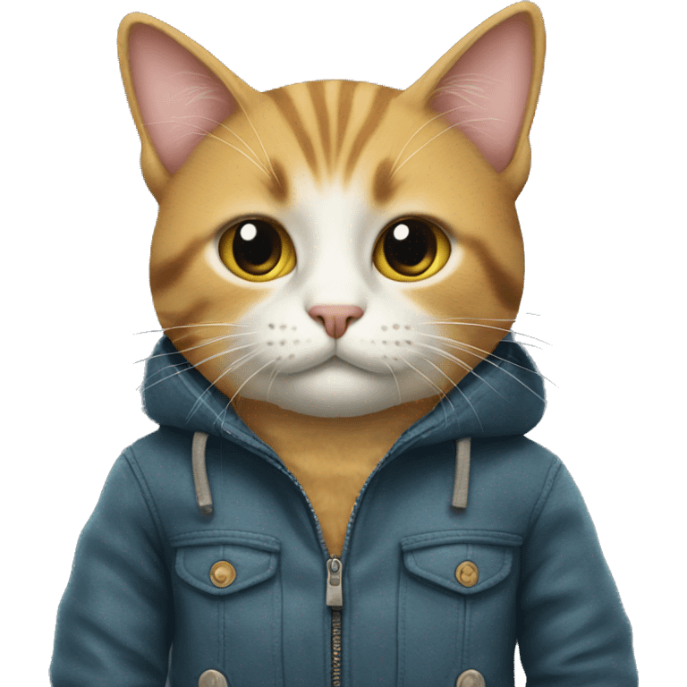 Cat with jacket emoji