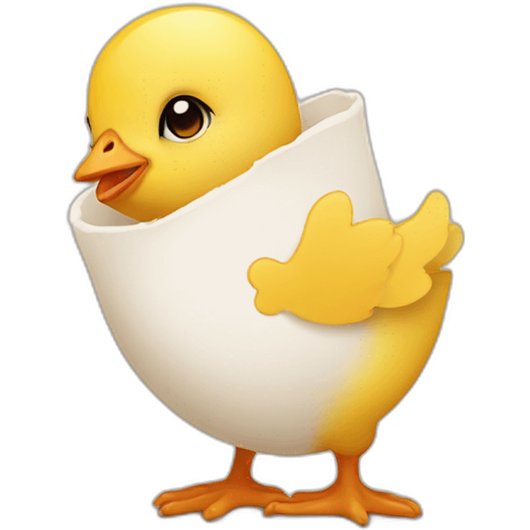 a baby chick holding a small cast, inside a heart symbol emoji