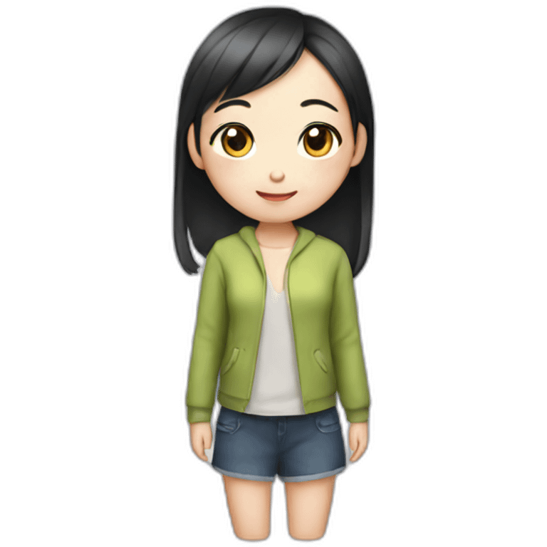 Cute Chinese girl emoji