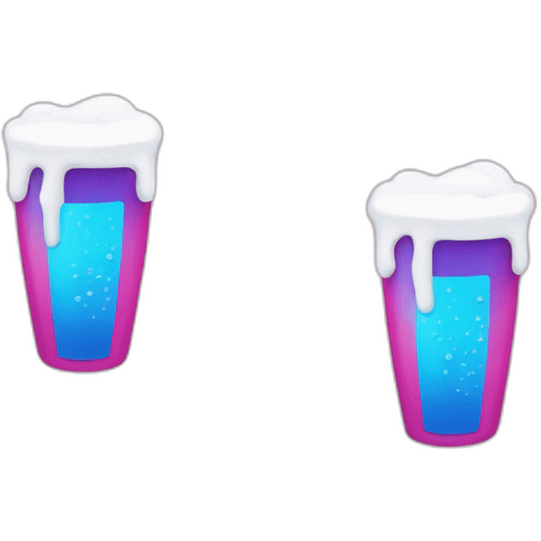 pink and blue beer emoji