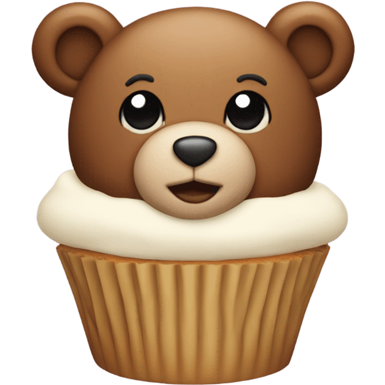 Teddy bear cupcake  emoji