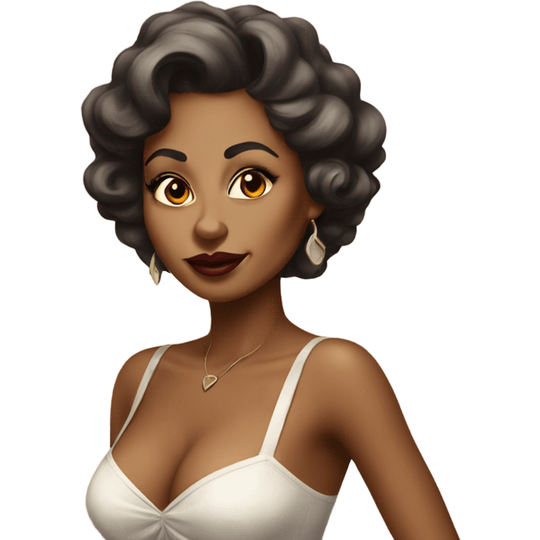 Brown woman pin up woman  emoji