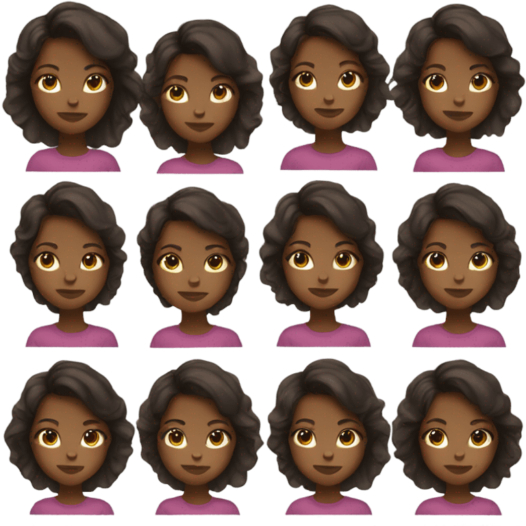 Brown skin short dark brown haired girl emoji