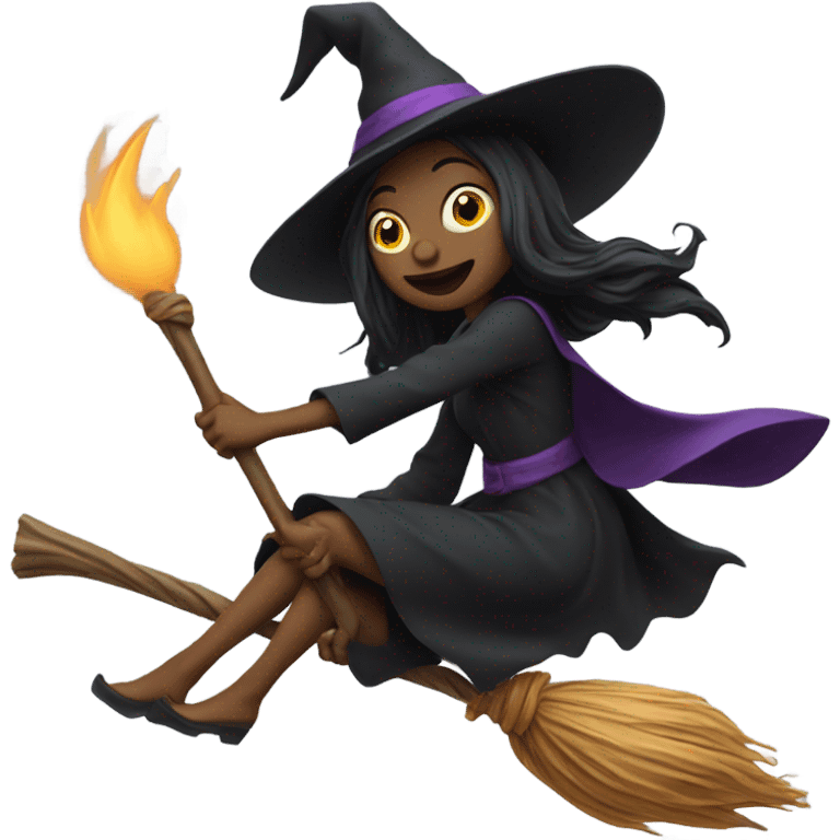 Witch on a broom emoji