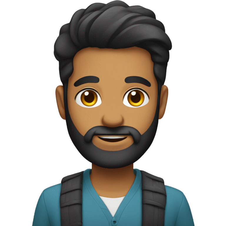 Marathi young person with black beard emoji