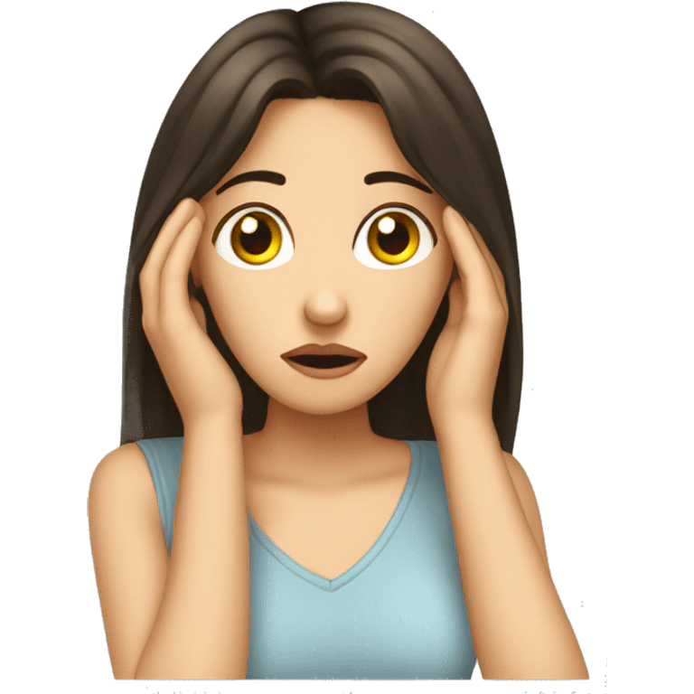 Brunette girl facepalm emoji