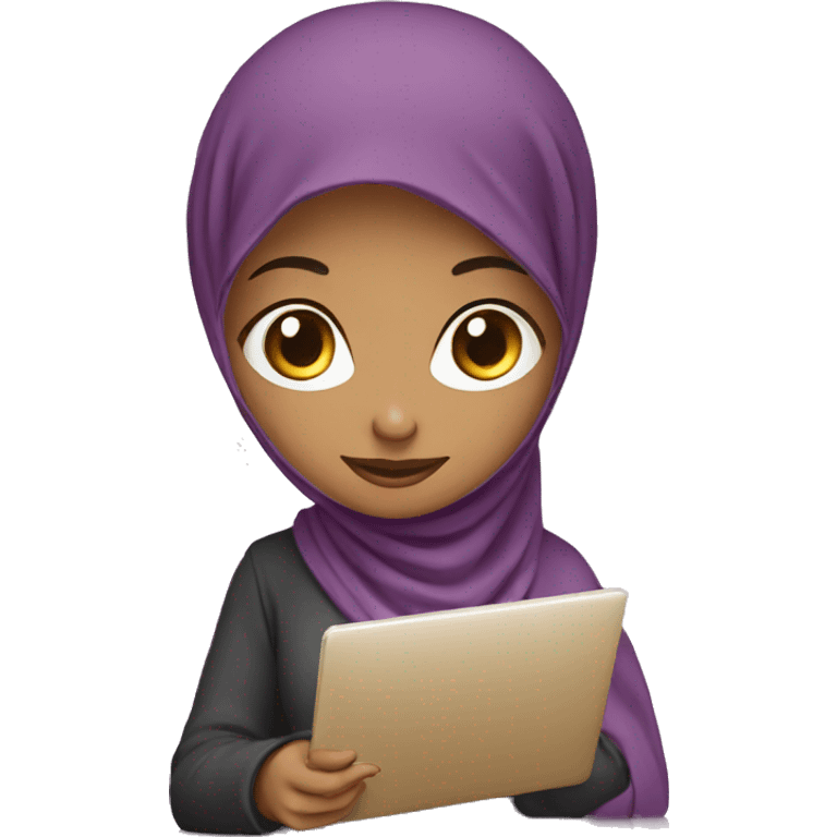 Girl muslim with ordinateur  emoji