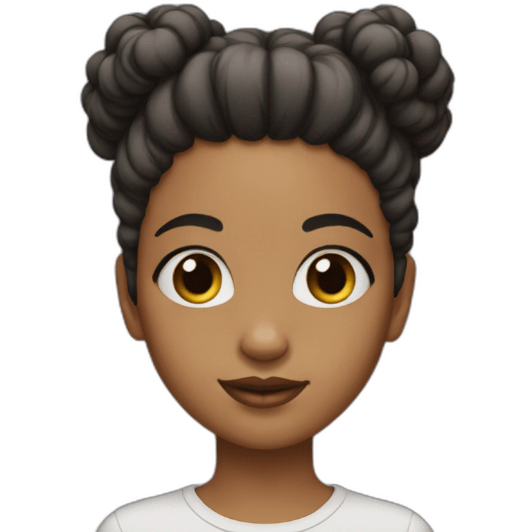 girl with 2 afro puffs cool emoji