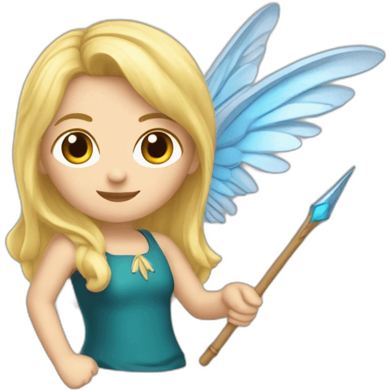 Une fée blonde avec des ailes et wand emoji