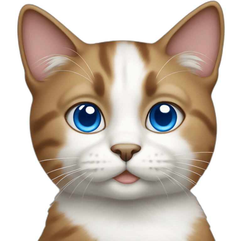 White and brown cat with blue eyes emoji