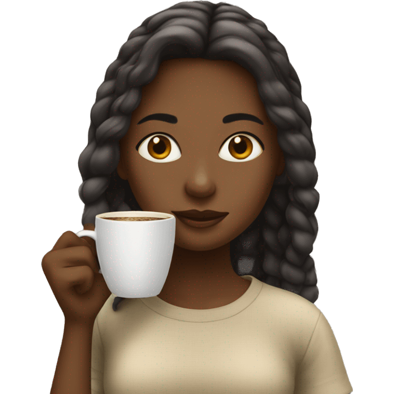 Girl drinking coffee emoji