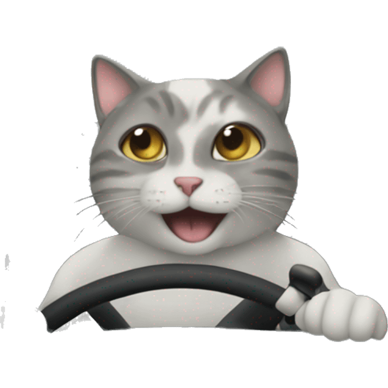 Cat driving car emoji