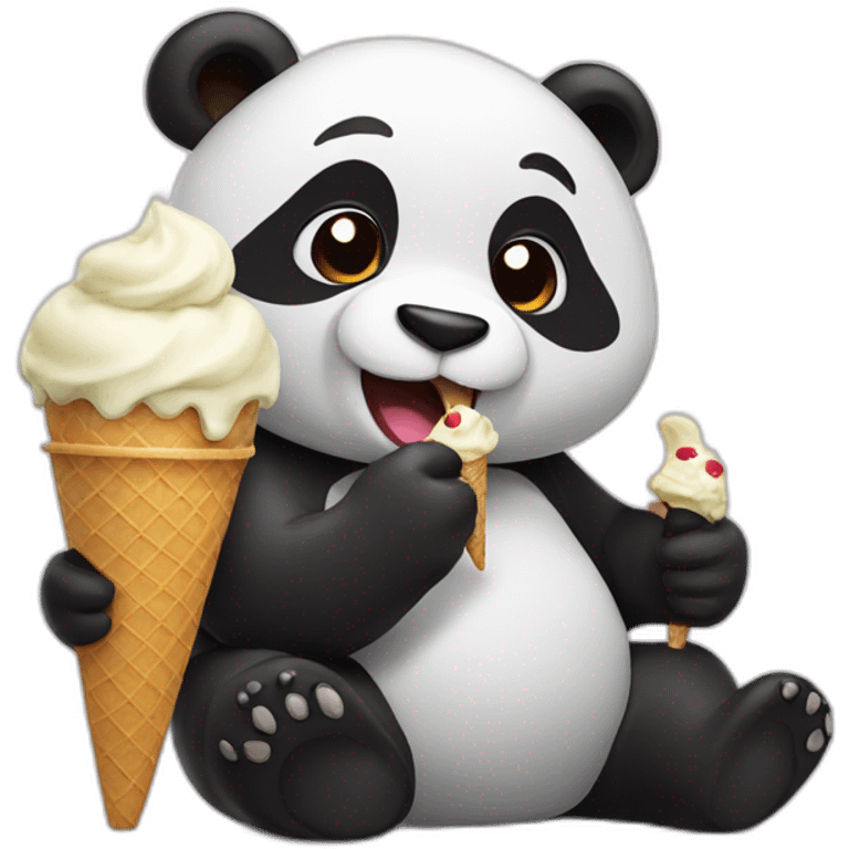 Panda eating ice cream emoji