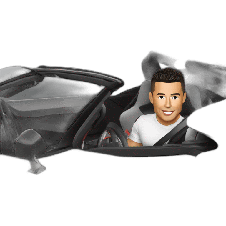 Ronaldo in a supercar emoji