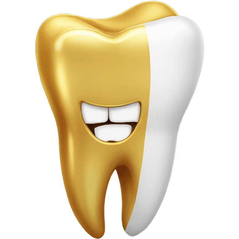 Golden tooth with one golden tooth  emoji