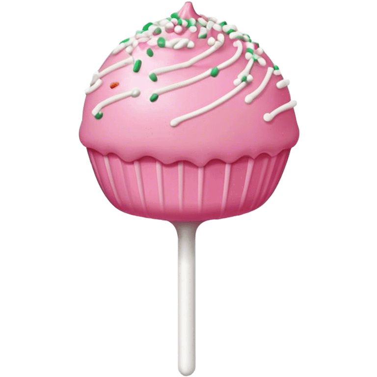 pink starbucks cake pop with white sprinkles  emoji