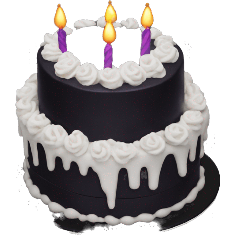 Goth birthday cake emoji