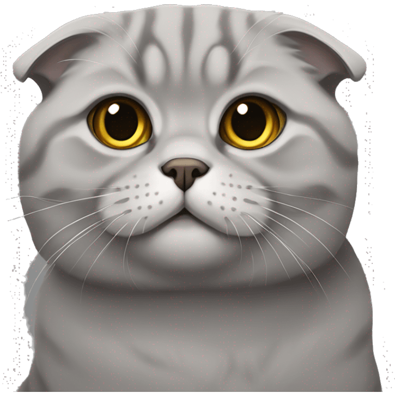 Grey scottish fold cat emoji