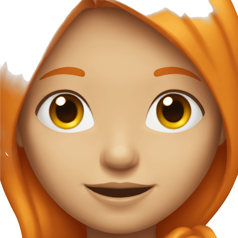 smiley emoji with orange hair girl emoji