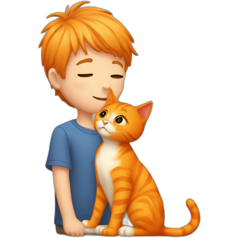 boy kiss orange cat emoji