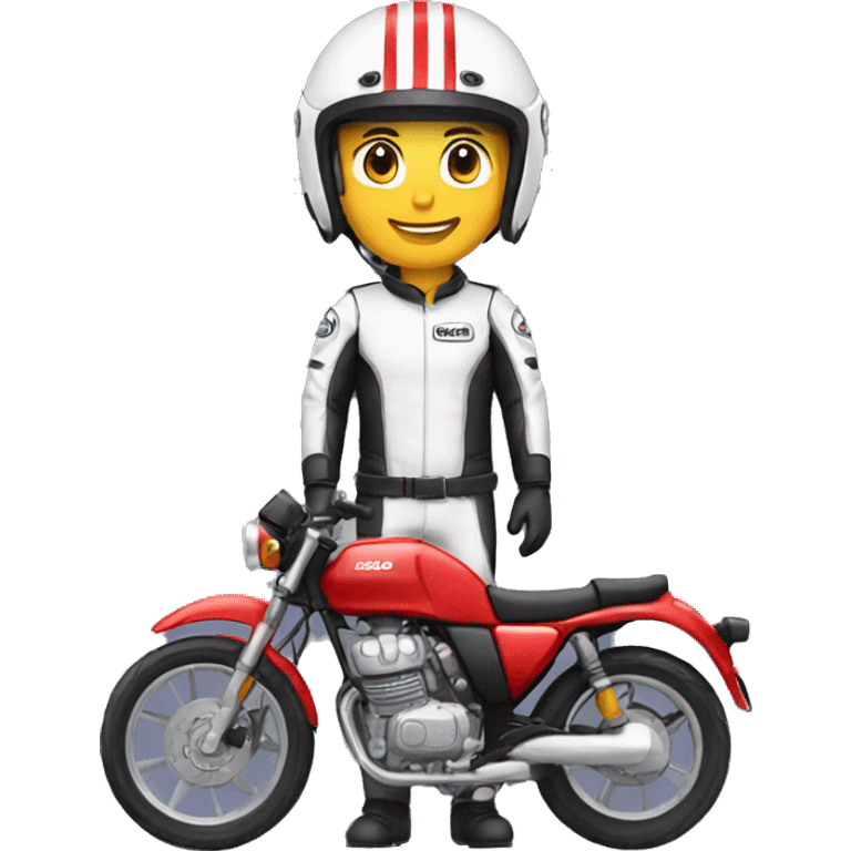 Vendedor sentado  Moto Honda com uniforme emoji