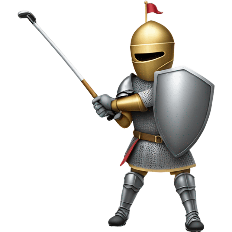 Knight swinging a golf club  emoji