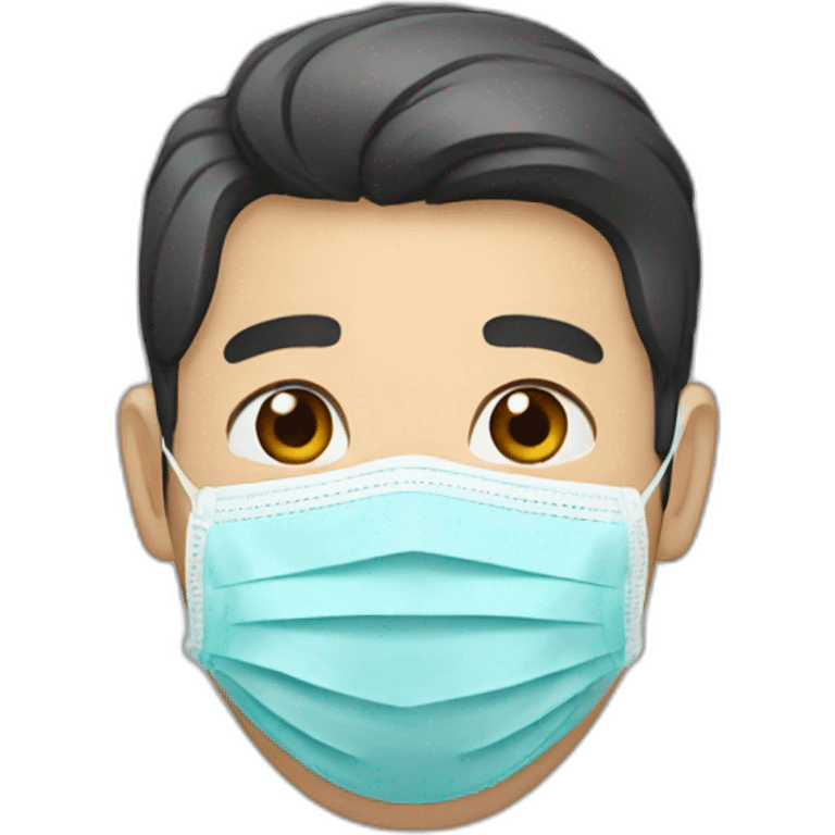 Asian Man with N95 Mask emoji