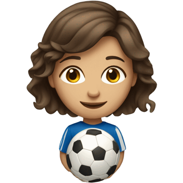 Girl With Brown Hair an Brown eyes Play Soccer emoji