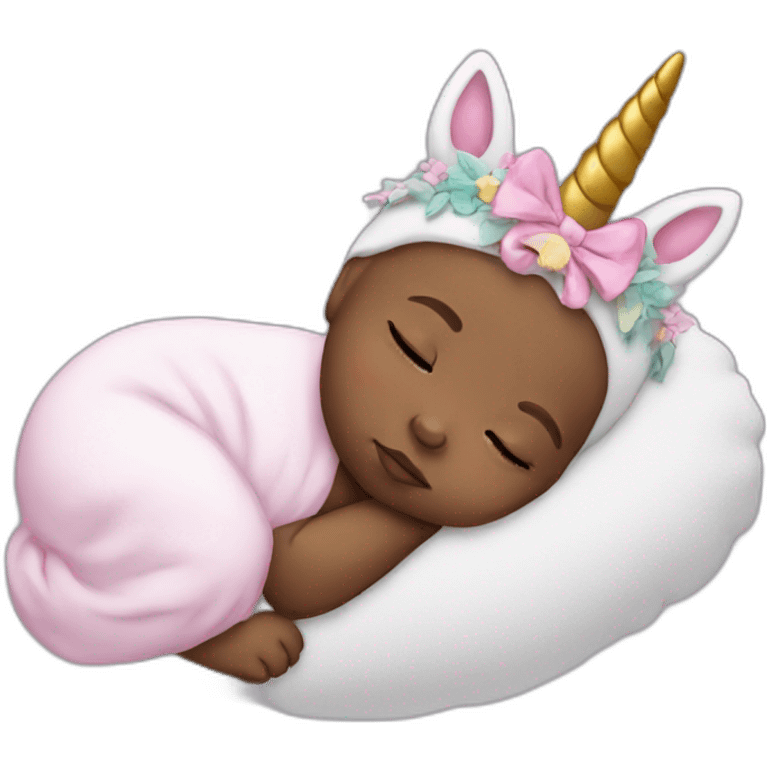 Sleeping Newborn with unicorn headband emoji