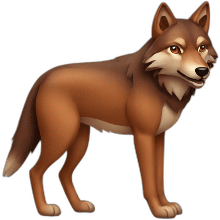 Brown and red wolf emoji