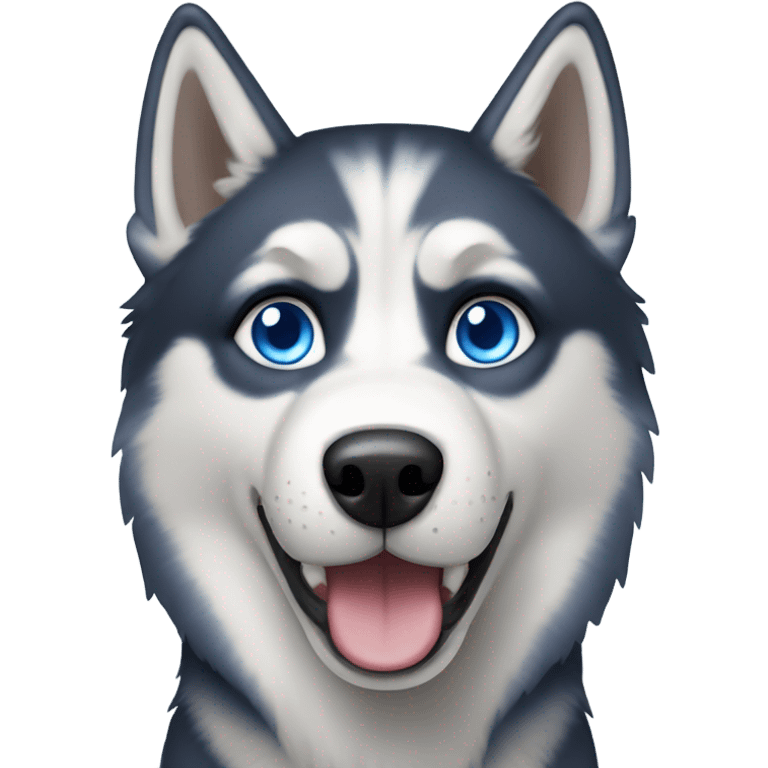 Blue eyes husky emoji