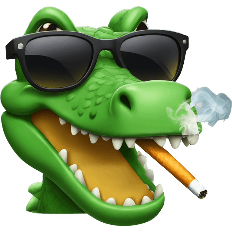 Smoking crocodile with sunglasses  emoji