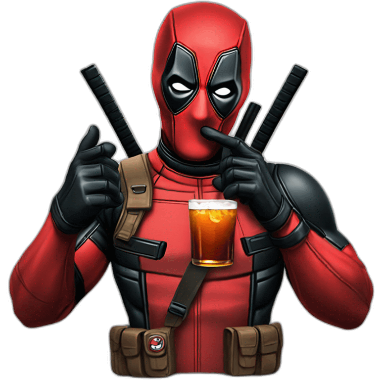 deadpool drinking jagermaister emoji