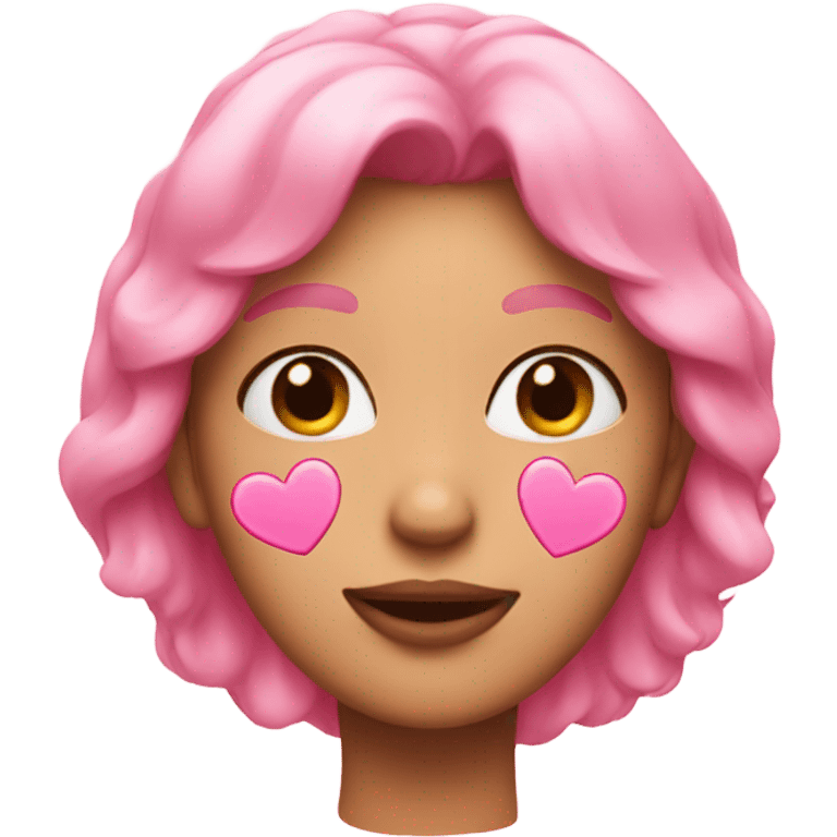 Pink hearts on face  emoji