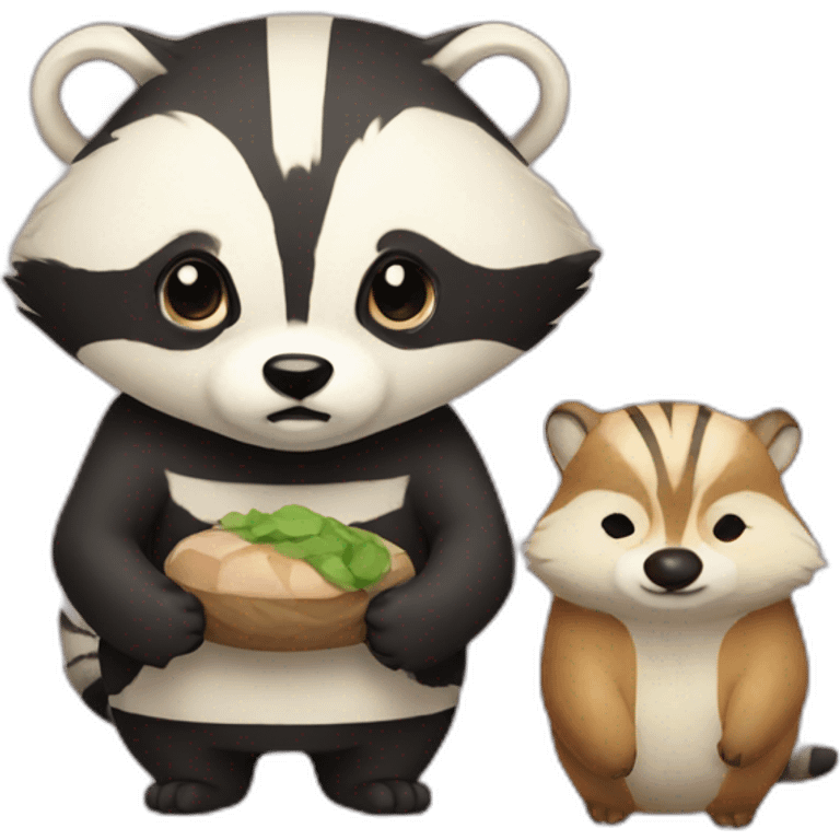 A badger and a narutomaki emoji