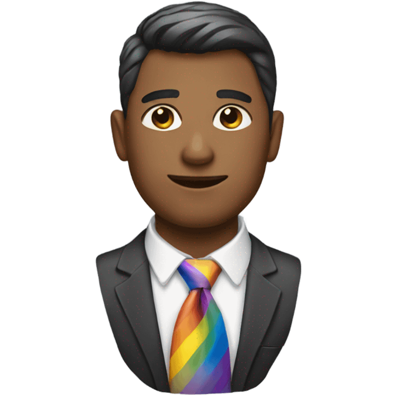 Gay man wearing a tie emoji