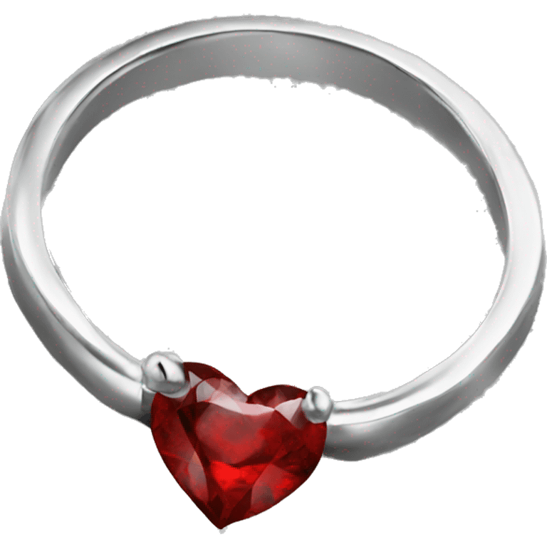 Promise rings silver red stone emoji