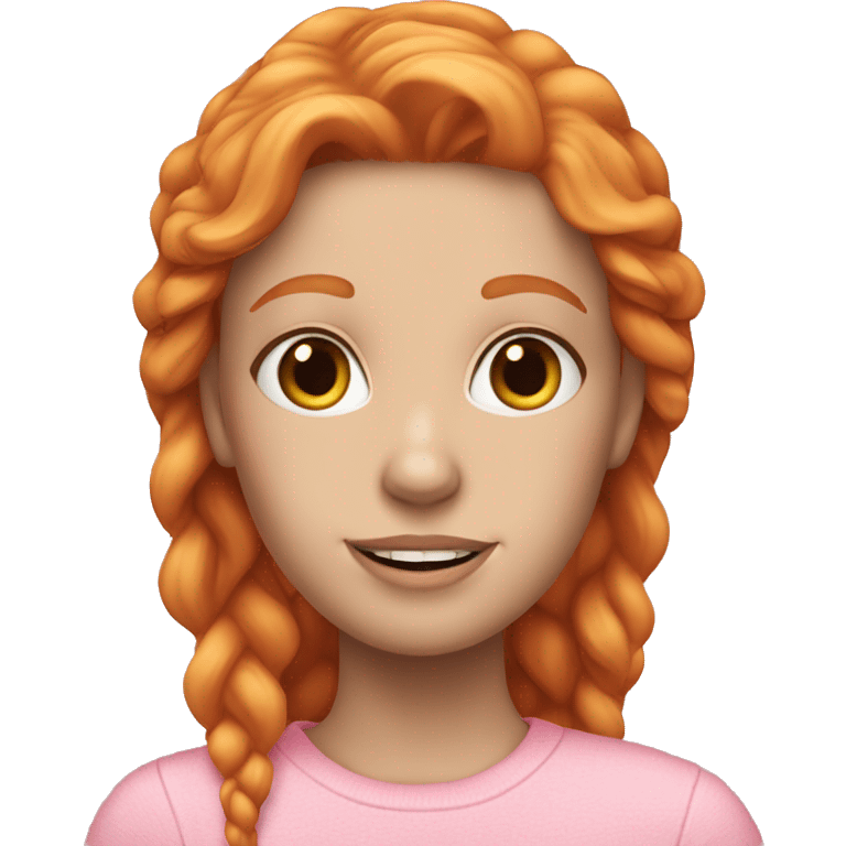 Ginger white girl, pink suéter  emoji