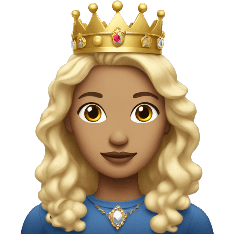 Beautiful light skin blonde woman with crown on her head emoji