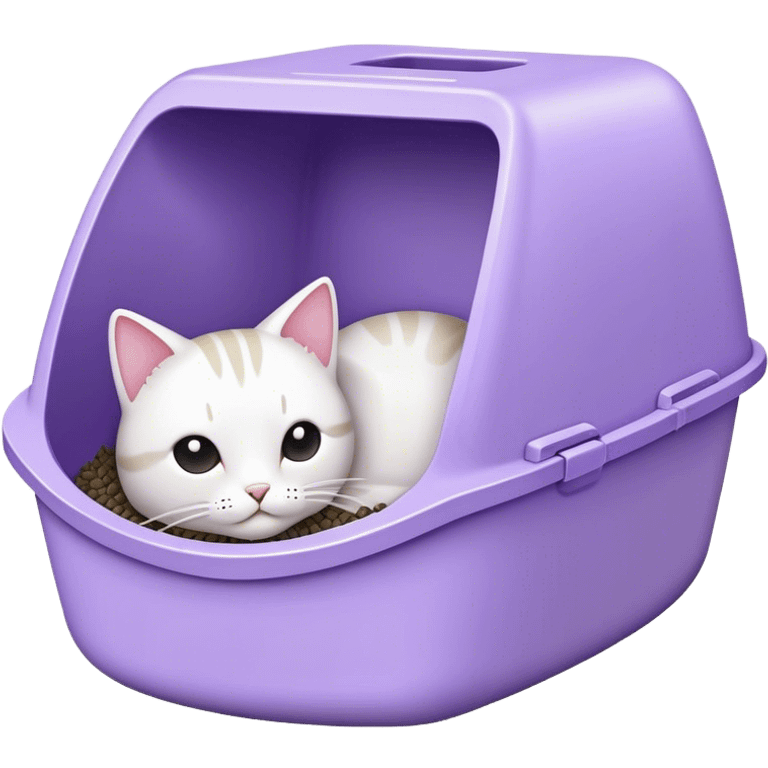 aesthetically pleasing cat litter box in lavender color emoji