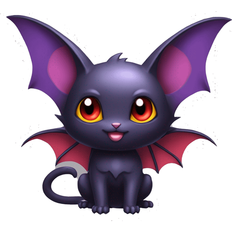 Cool Cute Edgy Dark Black Red Purple Batty Chibi Noibat-Cat-Pokémon-Fakémon-hybrid emoji