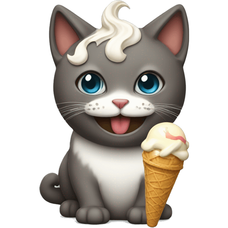 Cat whit ice cream emoji