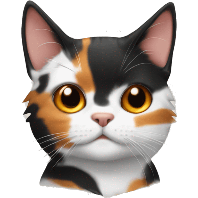 calico striped cat black orange and white emoji